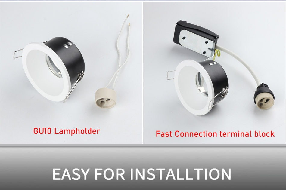 Waterproof Bathroom 1PCS Anti Glare Downlight IP65 GU10 MR16 Matt Black White Recessed Ceiling Spot Light Fitting Terminal Block