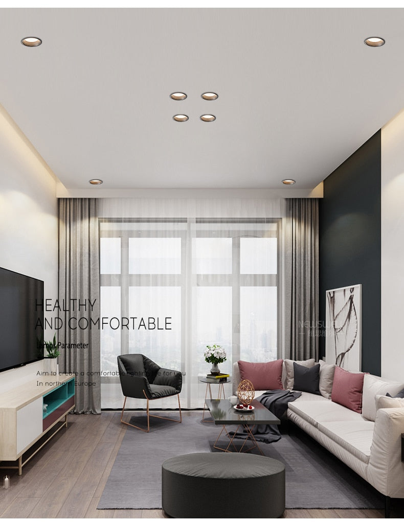 Brighter LED Downlights Dimmable AC85~265V Recessed Anti Glare 5W/7W/10W/15W Ceiling Spot Light Background Lamps Indoor Lighting