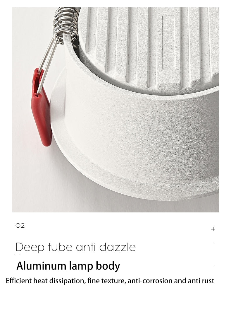 Brighter LED Downlights Dimmable AC85~265V Recessed Anti Glare 5W/7W/10W/15W Ceiling Spot Light Background Lamps Indoor Lighting