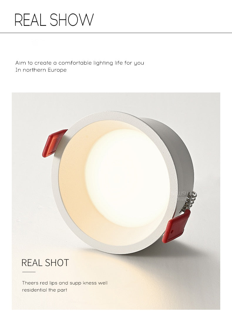 Brighter LED Downlights Dimmable AC85~265V Recessed Anti Glare 5W/7W/10W/15W Ceiling Spot Light Background Lamps Indoor Lighting