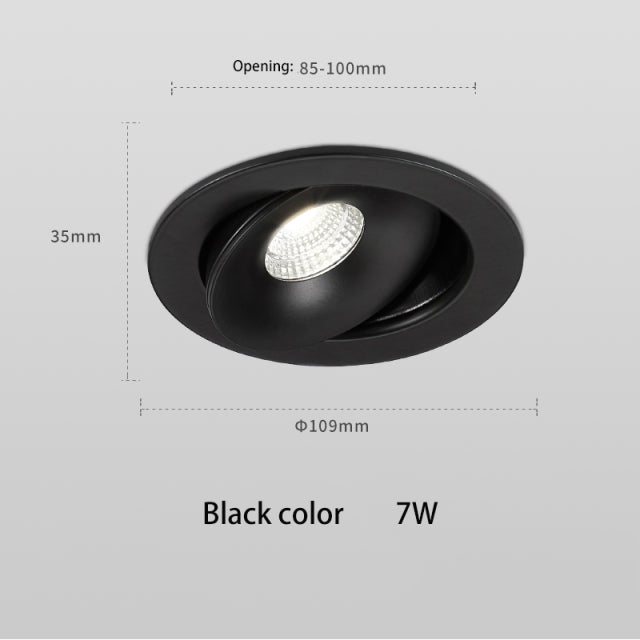 BRGT LED Spotlights Recessed Ceiling Lamp Aluminum White 3W 5W 7W 12W Rotatable Downlight 110V 220V For Kitchen Home Indoor Lighting