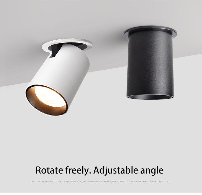 BRGT LED Spotlights 7W 12W Recessed White Black Ceiling Lamp Aluminum Adjustable Foco Downlight For Kitchen Home Indoor Lighting