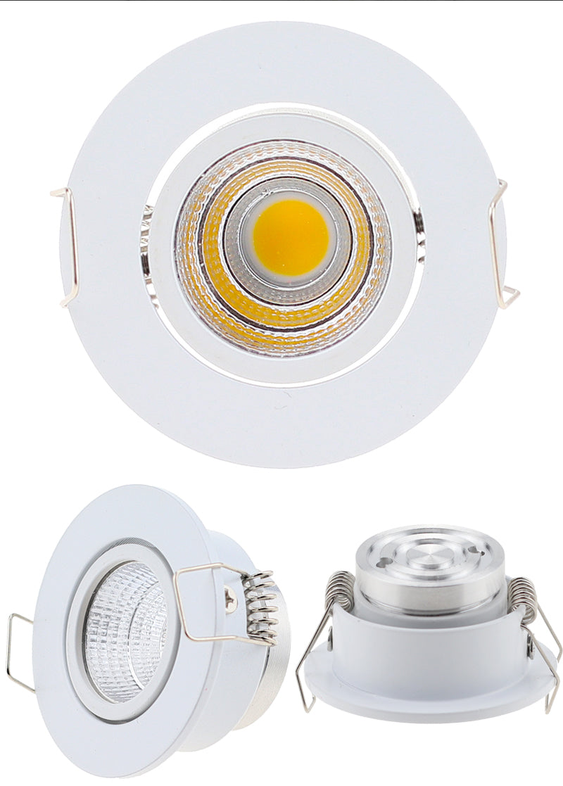 New Design Black White Recessed LED Dimmable Downlight COB 3W 5W LED Spot light LED Decoration Ceiling Lamp AC90-260V DC12V