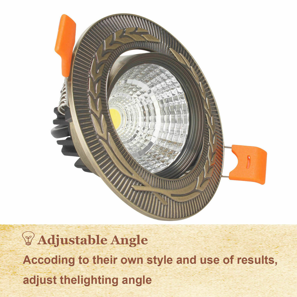 LED Recessed Ceiling Light 5W Antique Style Fixture Downlight Lamp + Driver Spotlight Lighting 85-265V For Home Office Decor