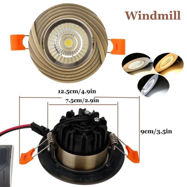 LED Recessed Ceiling Light 5W Antique Style Fixture Downlight Lamp + Driver Spotlight Lighting 85-265V For Home Office Decor