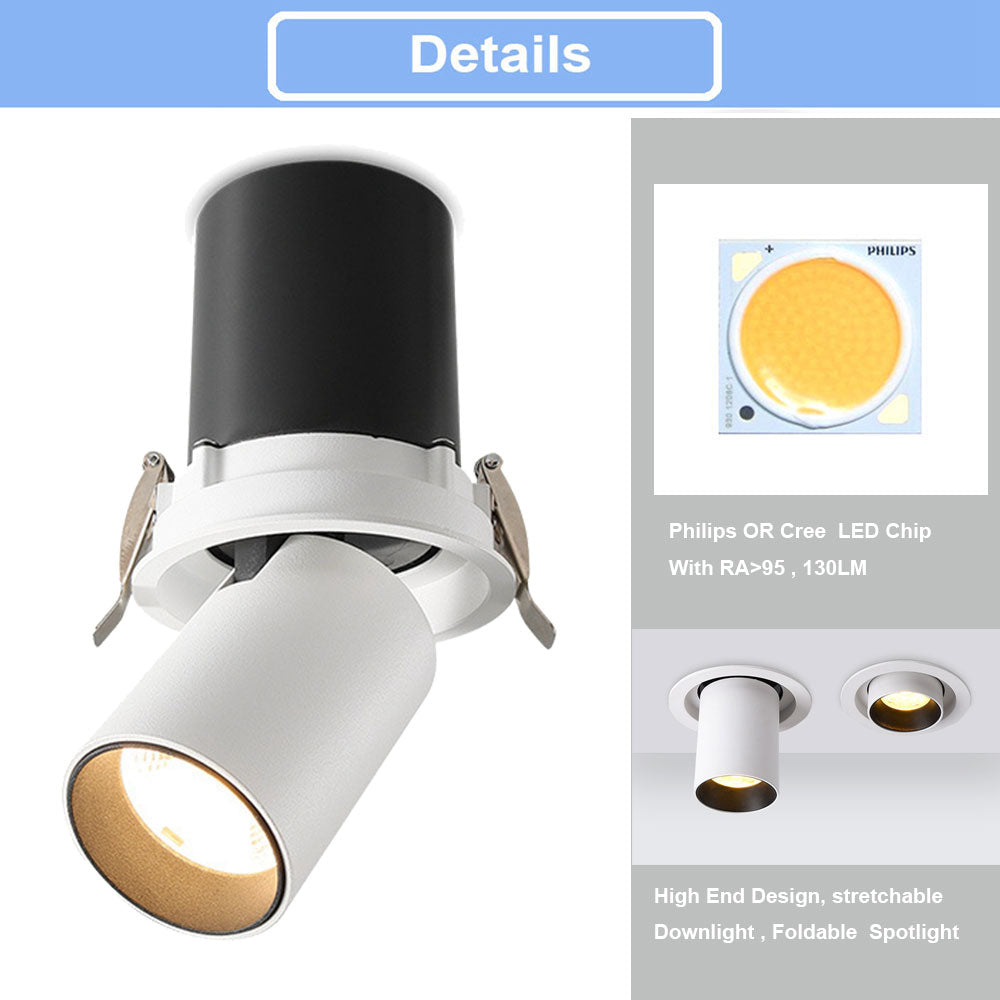 LED Downlight Foldable 7W 10W 12W 20W 30W LED Spotlight Stretchable 4pcs Down light LED with Philips High CRI AC85-265V