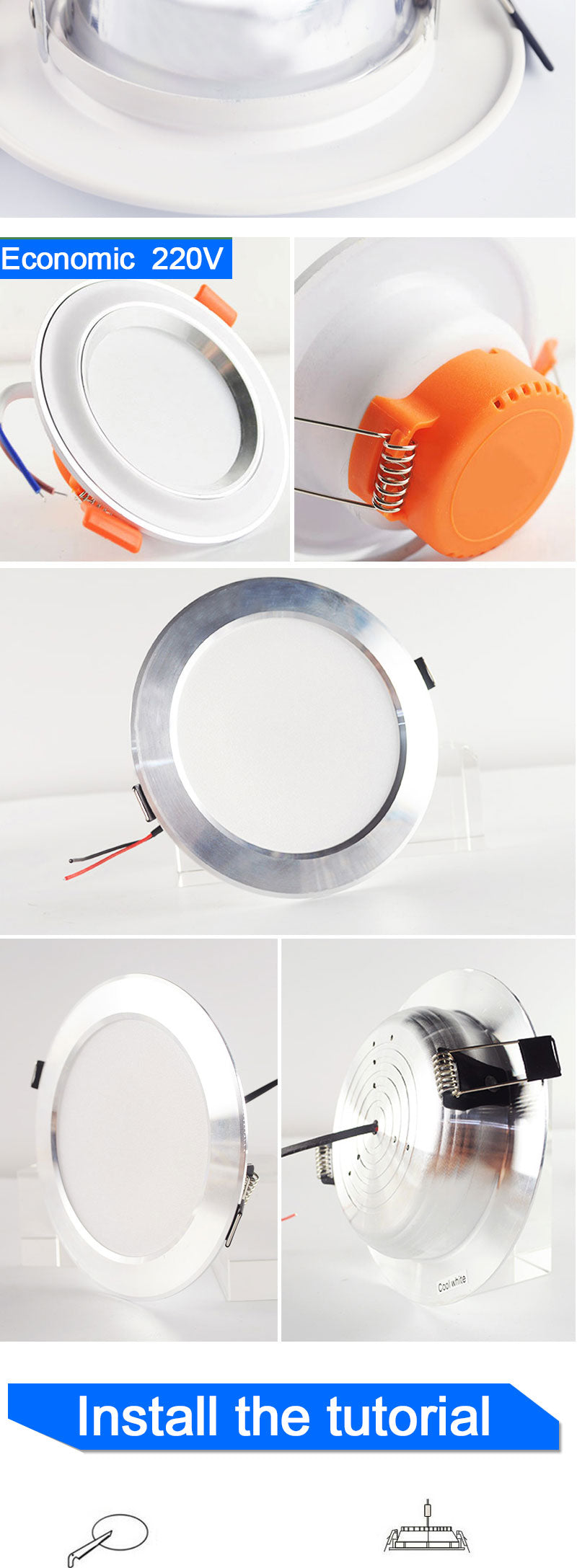 Ultra Thin LED Downlight 110V 220V Round LED Ceiling Recessed Spot Light Down Light 4pcs 3W 7W 9W 10W 12W 15W 18W spotlight