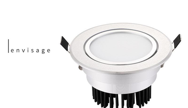 Silver Round Dimmable Recessed LED COB Downlight 5W/7W/9W/12W/15W Recessed LED Ceiling Spot Light 3000K 4000K 6000K AC90-265V
