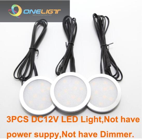 LED Under Cabinet Lights 12V 2.5W Round Counter Puck Cupboard Wardrobe Kitchen Lamp Shelf Showcase Closet Lighting Downlights