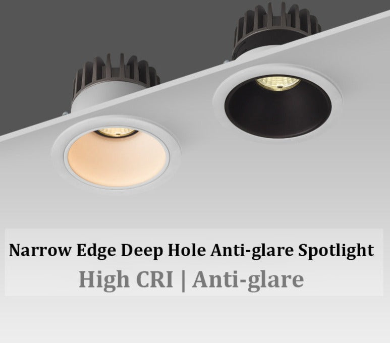 Deep Anti-glare Spotlight Led Ceiling Light Living Room Embedded LED Lighting Narrow Side Wall Washer Lights Home COB Downlight
