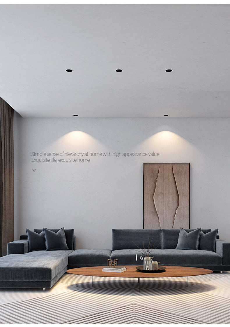 Deep Anti-glare Spotlight Led Ceiling Light Living Room Embedded LED Lighting Narrow Side Wall Washer Lights Home COB Downlight