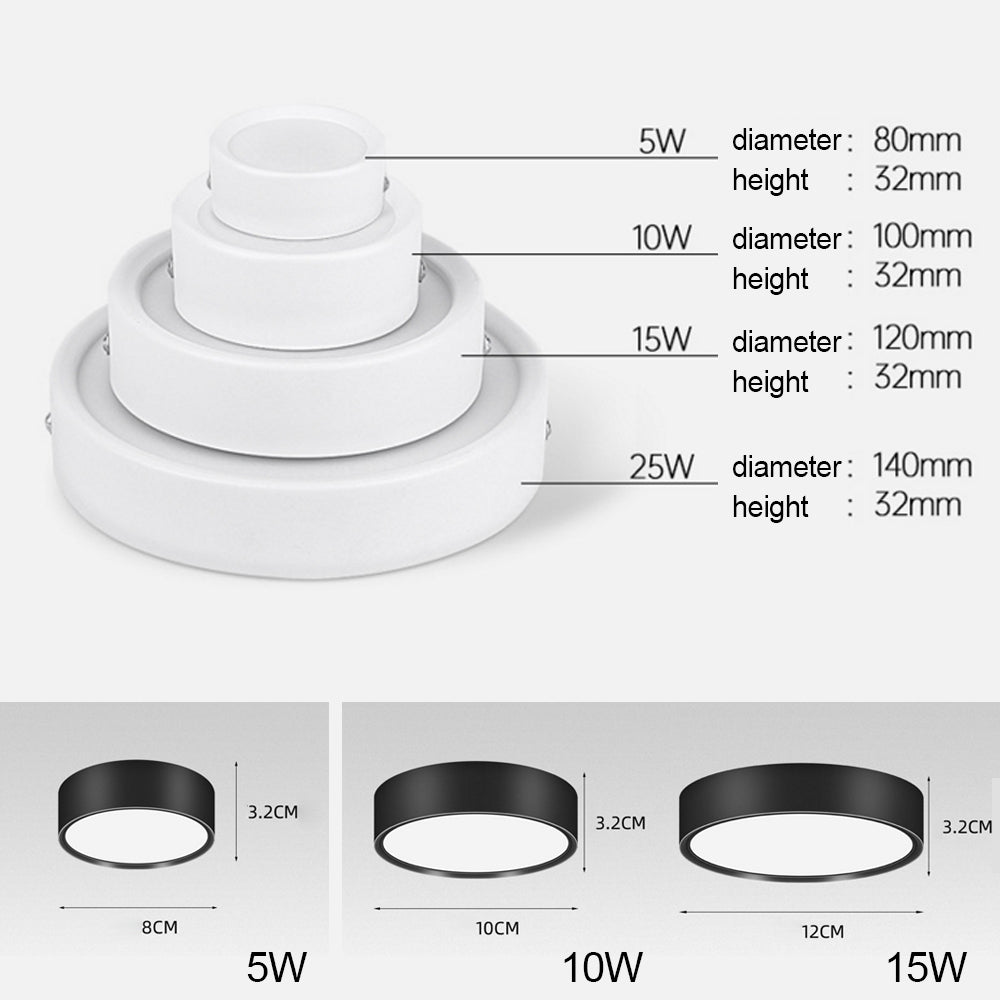 Surface Mounted Led Downlights Leds Spot Lights 5W 10W 15W 25W Natural/Warm White Lighting Fixture for Home Kitchen AC110-265V