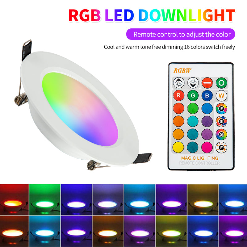 RGB W/WW Downlight Led 10W/20W Ceiling Decorative Downlight Living Room Background Wall Downlight RGB Remote Control Downlight
