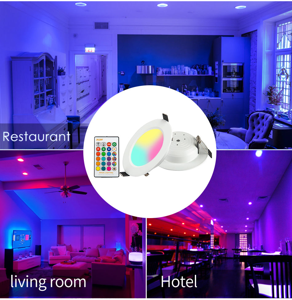 RGB W/WW Downlight Led 10W/20W Ceiling Decorative Downlight Living Room Background Wall Downlight RGB Remote Control Downlight