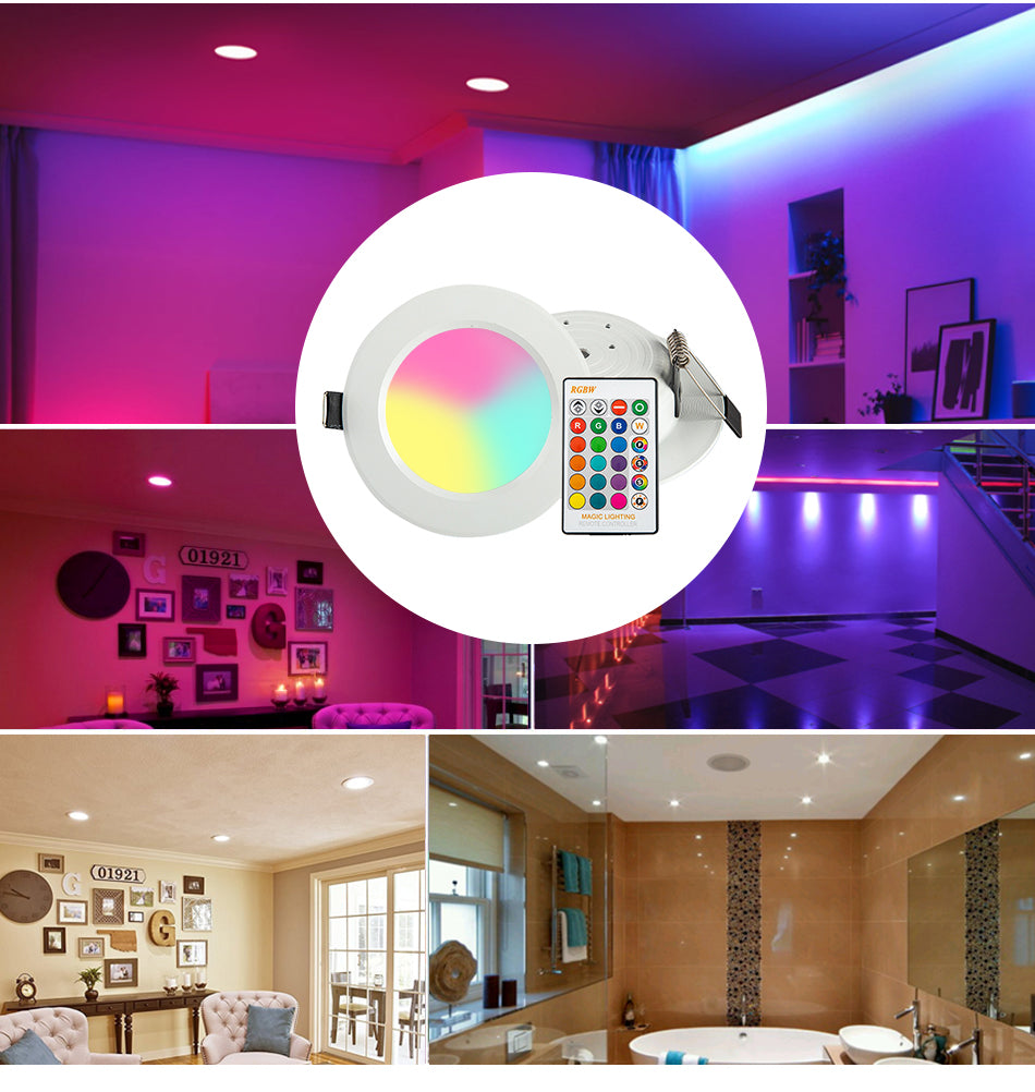 RGB W/WW Downlight Led 10W/20W Ceiling Decorative Downlight Living Room Background Wall Downlight RGB Remote Control Downlight