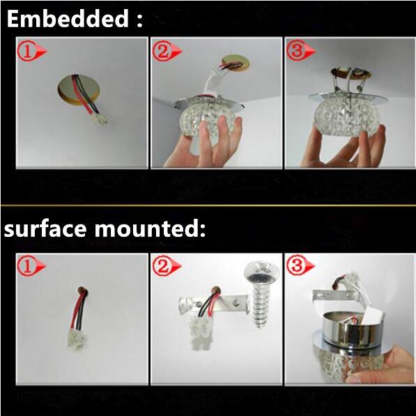 LED Downlights crystal lamp Downlight SMD Ceiling Spot Light With 3W/5W LED Driver AC110V 220V indoor Decoration