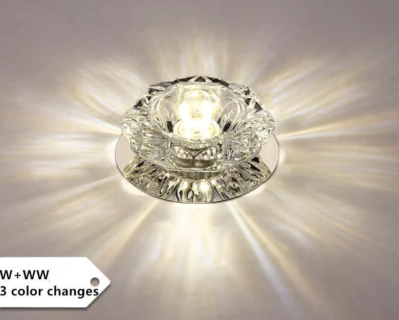 LED Downlights crystal lamp Downlight SMD Ceiling Spot Light With 3W/5W LED Driver AC110V 220V indoor Decoration
