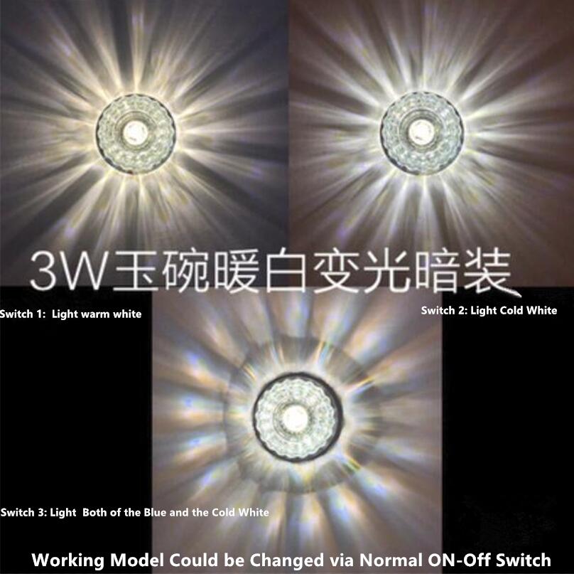 LED Downlights crystal lamp Downlight SMD Ceiling Spot Light With 3W/5W LED Driver AC110V 220V indoor Decoration