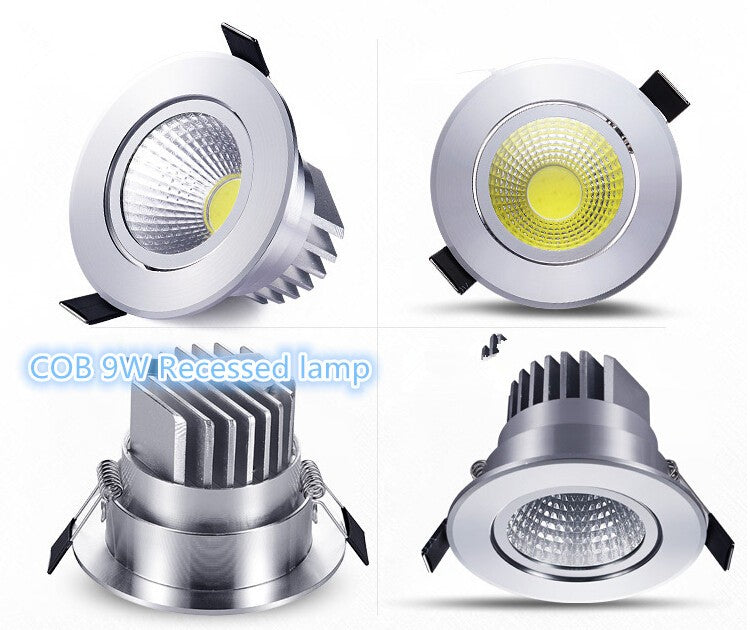 Dimmable 9W 15W 20W COB LED Downlights Tiltable Fixture Recessed Ceiling Downlights Lamp Spotlight AC110V/AC220V