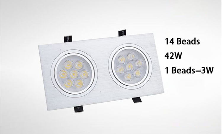 Dimmable 9W 15W 30W 42W COB LED Ceiling Lamp Spot Lights Square LED Recessed Downlights AC85~265V Room Lamps