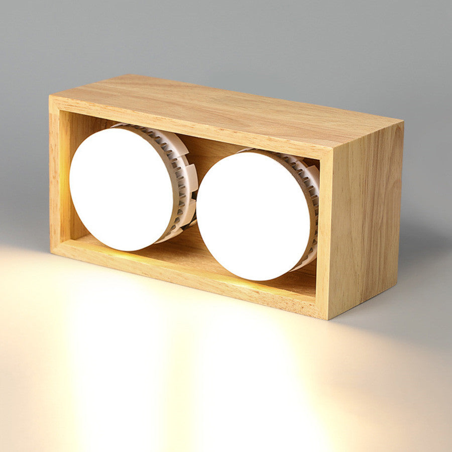 Modern Downlight LED Surface Mounted Ceiling Light Square Wood Color 9W 18W Spotlight For Dining Living Room