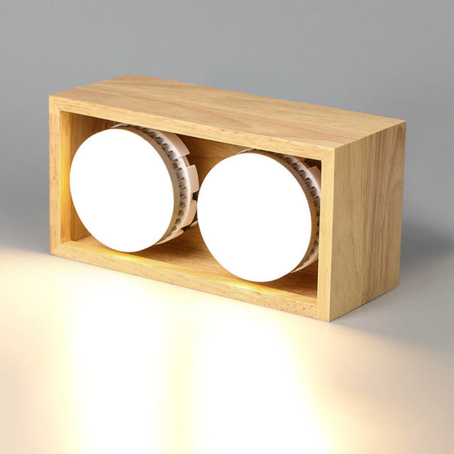 Modern Downlight LED Surface Mounted Ceiling Light Square Wood Color 9W 18W Spotlight For Dining Living Room