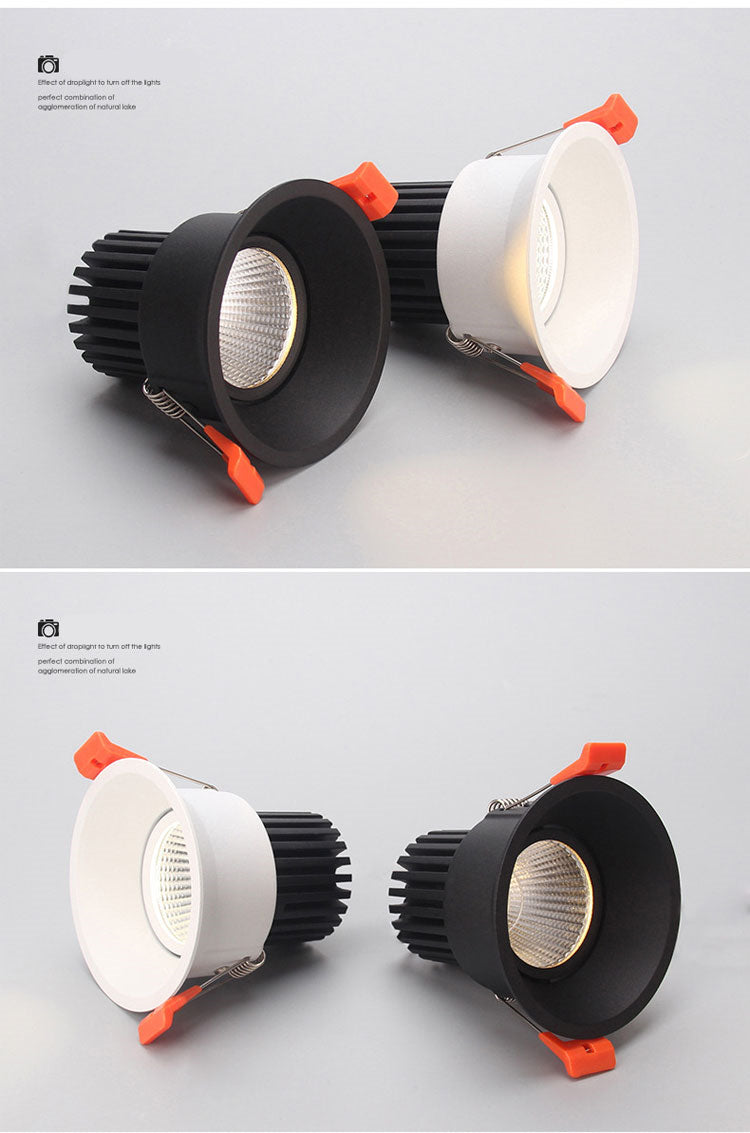 Dimmable LED downlight, 7W, 10W, 12W, 85-265V, COB, dimmable COB spotlight, downlight, ceiling light