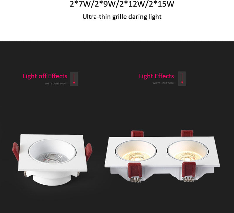 QIUBOSS Dimmable LED Embedded Downlights Bedroom 220V Led Spotlights COB Ceiling Lamps 7W 15W Recessed Light for Indoor Lighting