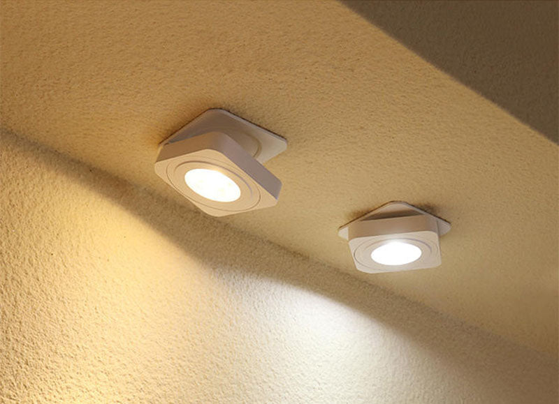 Angle Adjustable Folding Square Surface Mounted Downlight Ceiling Lamp 7W 10W 12W LED COB Spot Light AC220V 230V Ceiling Light