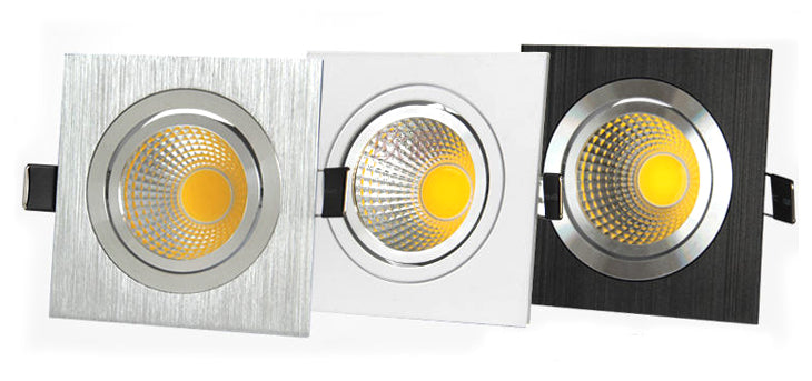 Square Recessed LED COB Downlight LED Spot light decoration Rotatable 5w 10w 20w Ceiling Lamp