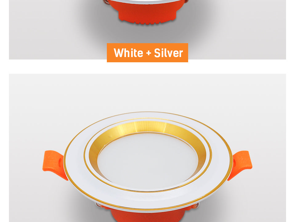 LED Downlight Ultra Thin 2.5inch Tri-color AC220V 5W Downlight Alumium Indoor Bedroom Office Lightings Lamp LED Spot Light