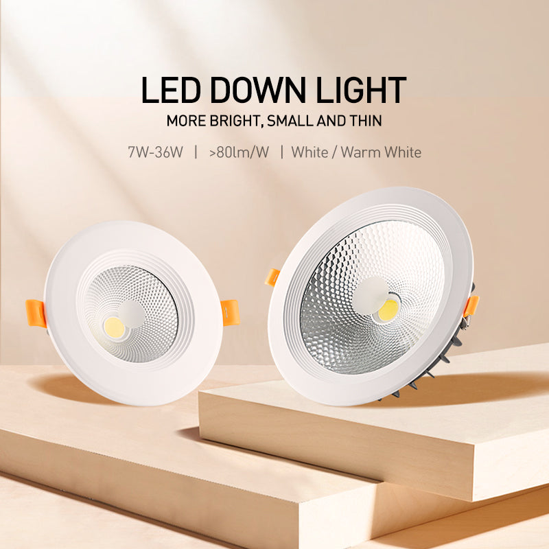 LED Downlight Recessed Round Aluminum LED Ceiling Lamp High Brightness 7W 10W 15W 20W 30W 36W Spotlight Warm Cold White 220-240V