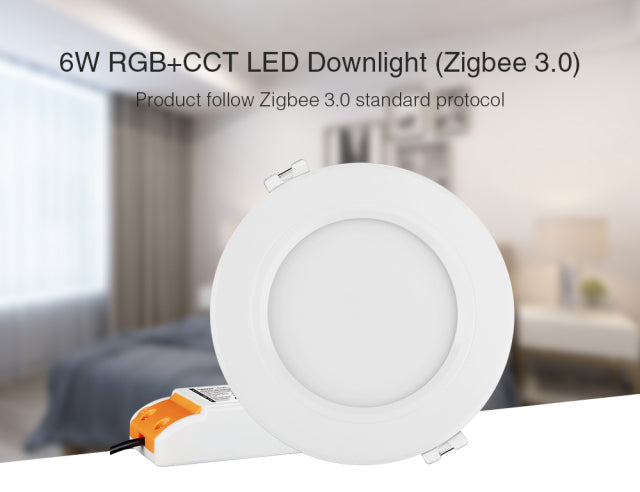 Miboxer 6W/12W RGB+CCT LED Downlight (Zigbee 3.0) Ceiling Light Round Panel Lamp Zigbee 3.0 Remote/APP/Voice Control AC100~240V