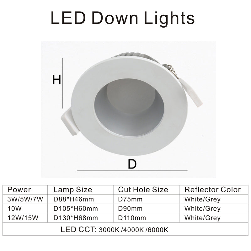 LED downlight recessed led ceiling down lights 3W 5W 7W 10W 12W Hotel lamp COB led spot light for living room AC 85-265V
