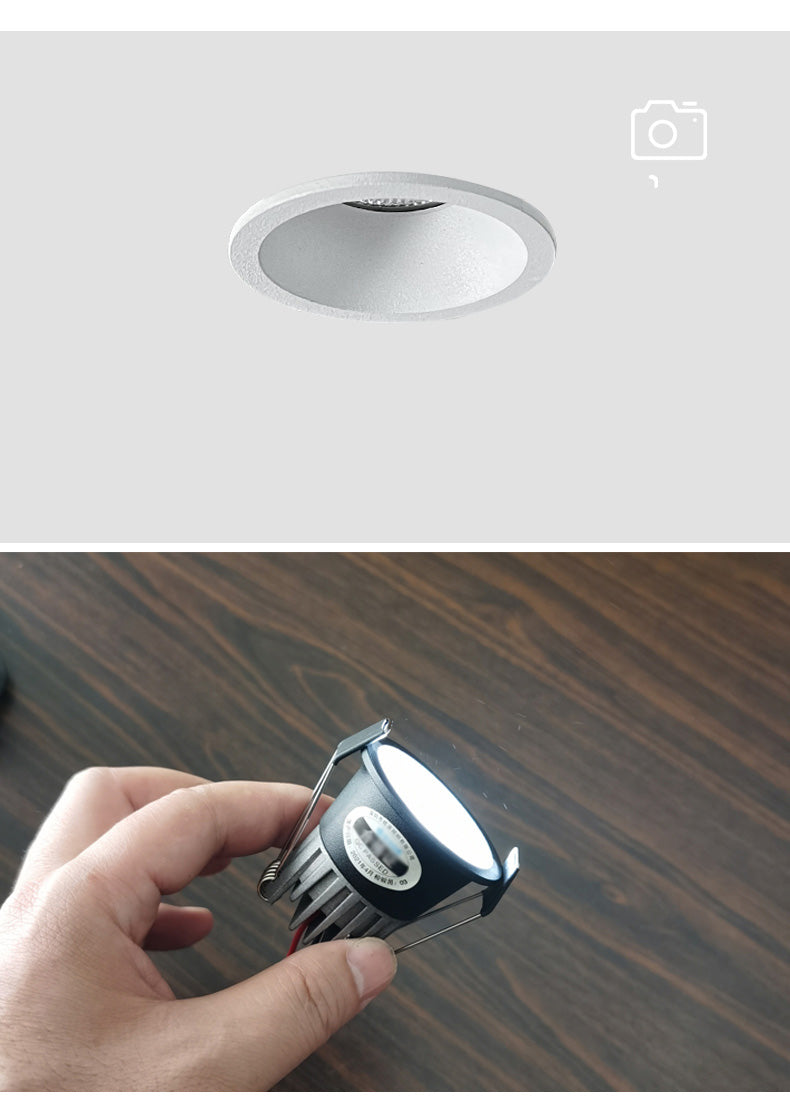 Anti-Corrosion Dimmable LED Downlight 3W 5W Anti-Glare Ceiling Lamp Recessed Spot Lighting Bedroom Kitchen COB