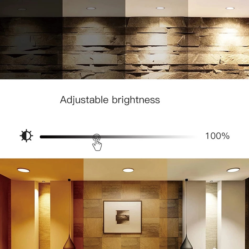ZigBee Smart 12W LED Downlight WiFi APP Dimming Round Light 16 Million Colors Works With Tuya Alexa Google Home Gateway Control