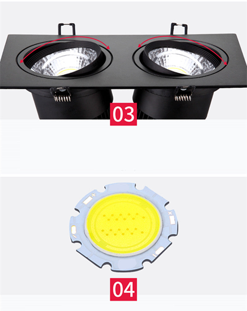 Square Dimmable Recessed LED Downlights 7W 10W 14W 20W COB LED Ceiling Lamp Spot Lights AC110-220V Warm Cold White Indoor Lighting