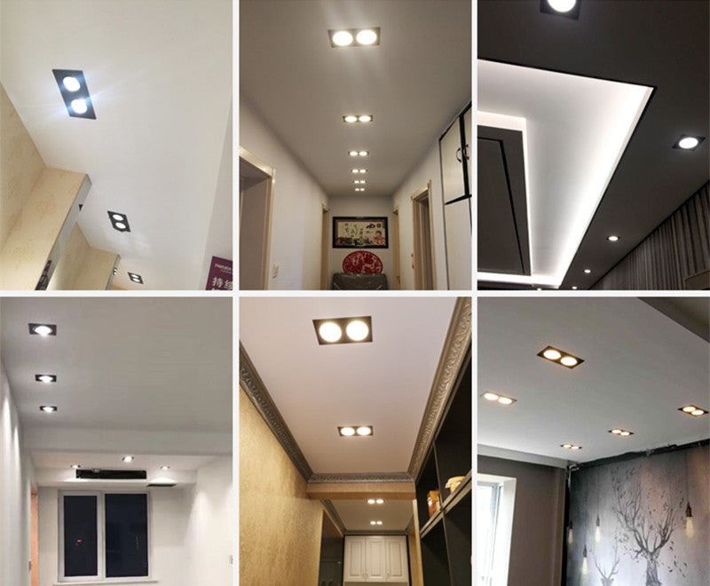 Square Dimmable Recessed LED Downlights 7W 10W 14W 20W COB LED Ceiling Lamp Spot Lights AC110-220V Warm Cold White Indoor Lighting