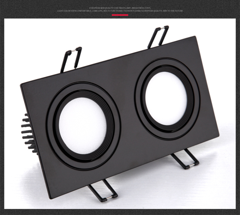 Square Bright Recessed Double LED Dimmable Downlight COB 14W 20W 24W LED Spot light Ceiling Lamp AC 85- 265V with Frosted lens