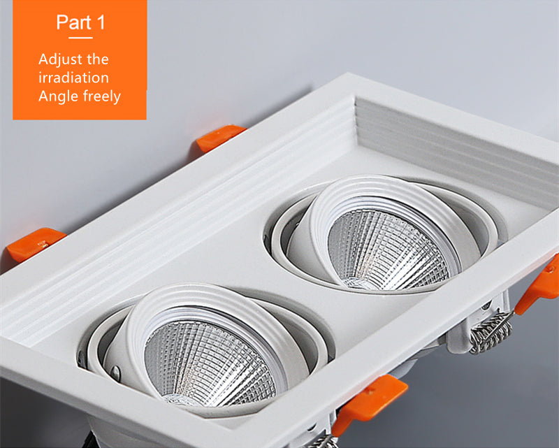 QIUBOSS Dimmable LED Recessed Downlights 220V Led Embedded Spotlights 10W 20W COB Ceiling Lamp Square Lighting Lights for Indoor