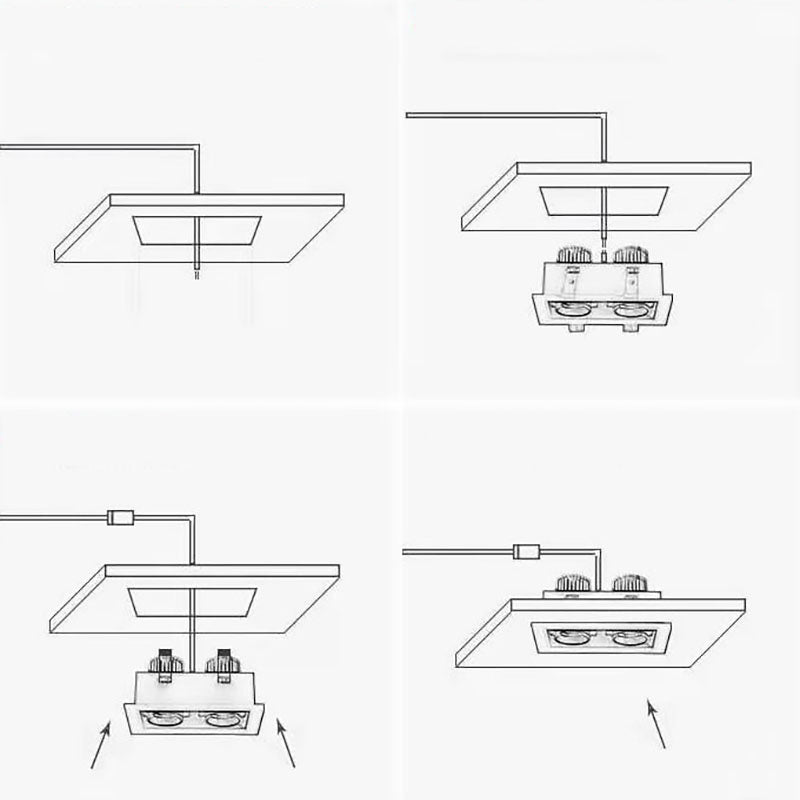 QIUBOSS Dimmable LED Recessed Downlights 220V Led Embedded Spotlights 10W 20W COB Ceiling Lamp Square Lighting Lights for Indoor