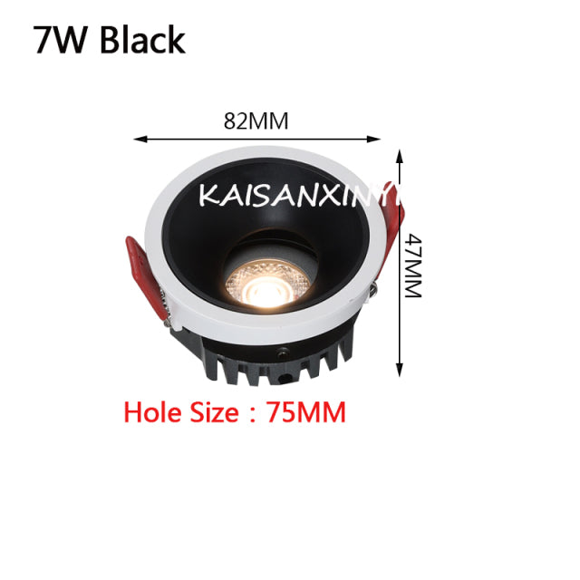 2022 New High Anti-Glare LED COB Recessed Downlight 3W 5W 7W 10W 110V 220V Dimmable Ceiling Spot Lights Indoor Lighting