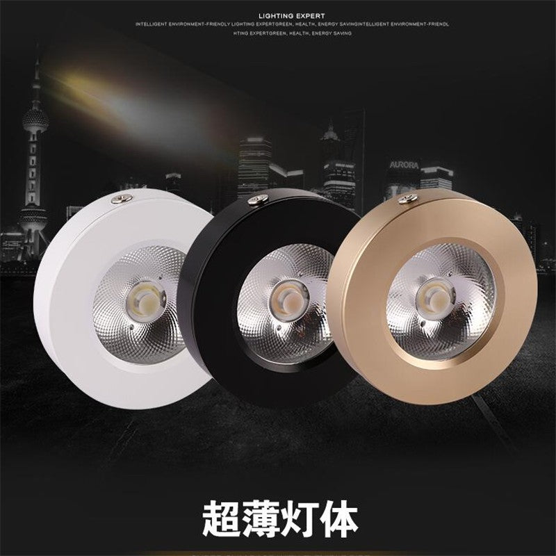 Ultra-thin COB LED Cabinet Light AC110V 220V 7W 4 PCS LED round downlight kitchen lamp Surface Mounted LED Ceiling Lamp