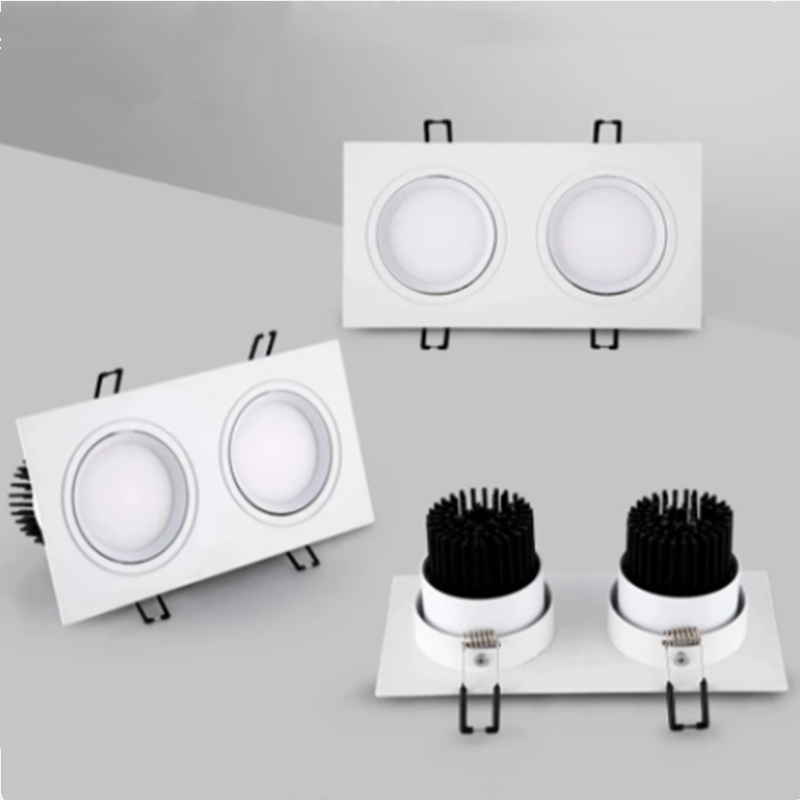 New Recessed Double LED Dimmable Downlight COB 7w 9w 12W Spot Decoration Room Ceiling Lamp AC 110V 220V Led Panel Lights