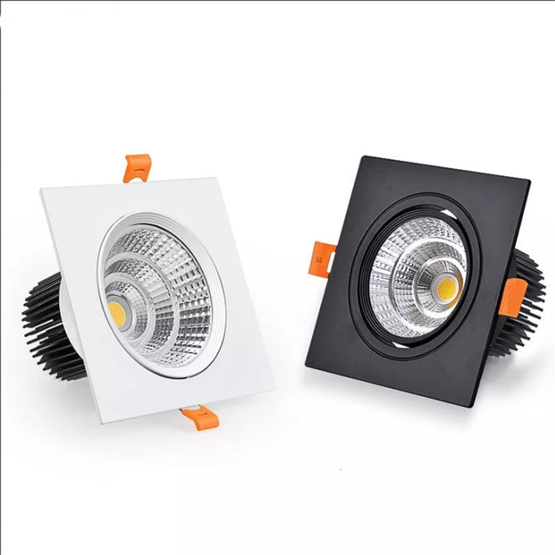 6 Types Dimmable Recessed Square Downlights 15W 10W COB LED Ceiling Lamp AC90-260V LED Background Spot Lights Indoor Lighting