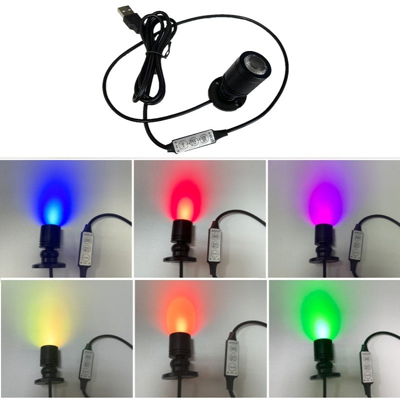 LED USB Led RGB Spotlight Mini Ceiling Downlight Remote Control Dimmable Spot Light Jewelry Cabinet Showcase Counter Lamp