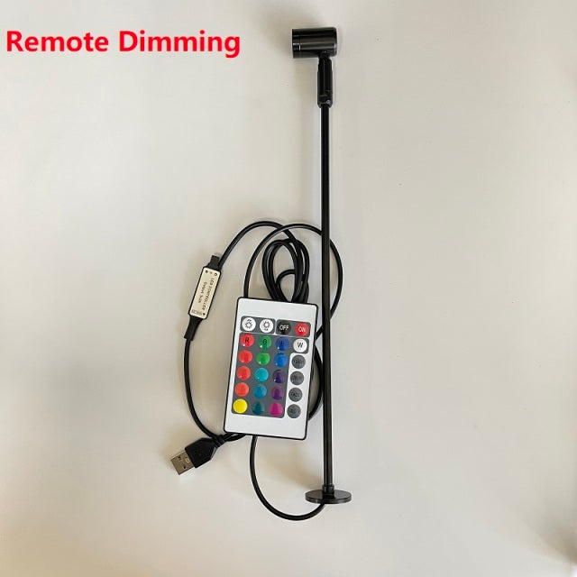 LED USB Led RGB Spotlight Mini Ceiling Downlight Remote Control Dimmable Spot Light Jewelry Cabinet Showcase Counter Lamp