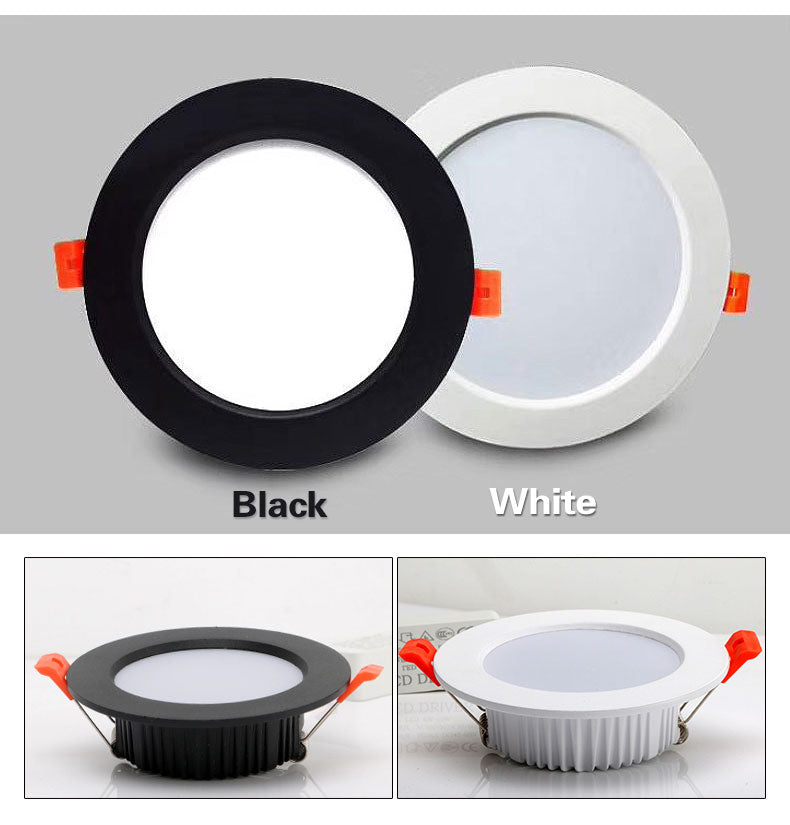 LED Downlight Thick Aluminum 5W 7W 9W 12W 15W 18W 110V Recessed 6Pcs AC220V Spot Lighting Bedroom Kitchen Indoor Down Lamp