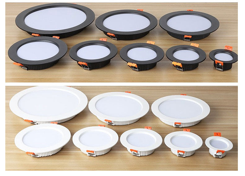 LED Downlight Thick Aluminum 5W 7W 9W 12W 15W 18W 110V Recessed 6Pcs AC220V Spot Lighting Bedroom Kitchen Indoor Down Lamp