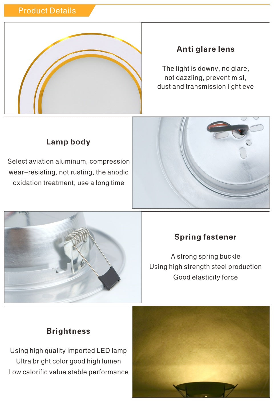 LED Downlight Ceiling 5W 9W 12W 15W 18W led Ceiling lamp Gold/Silver/White Body AC 220V 230V 240V led light